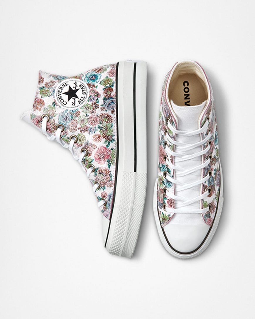 Dámské Boty Na Platformy Converse Chuck Taylor All Star Lift LTD Floral Vysoké Kytičkované | CZ ZHIR14